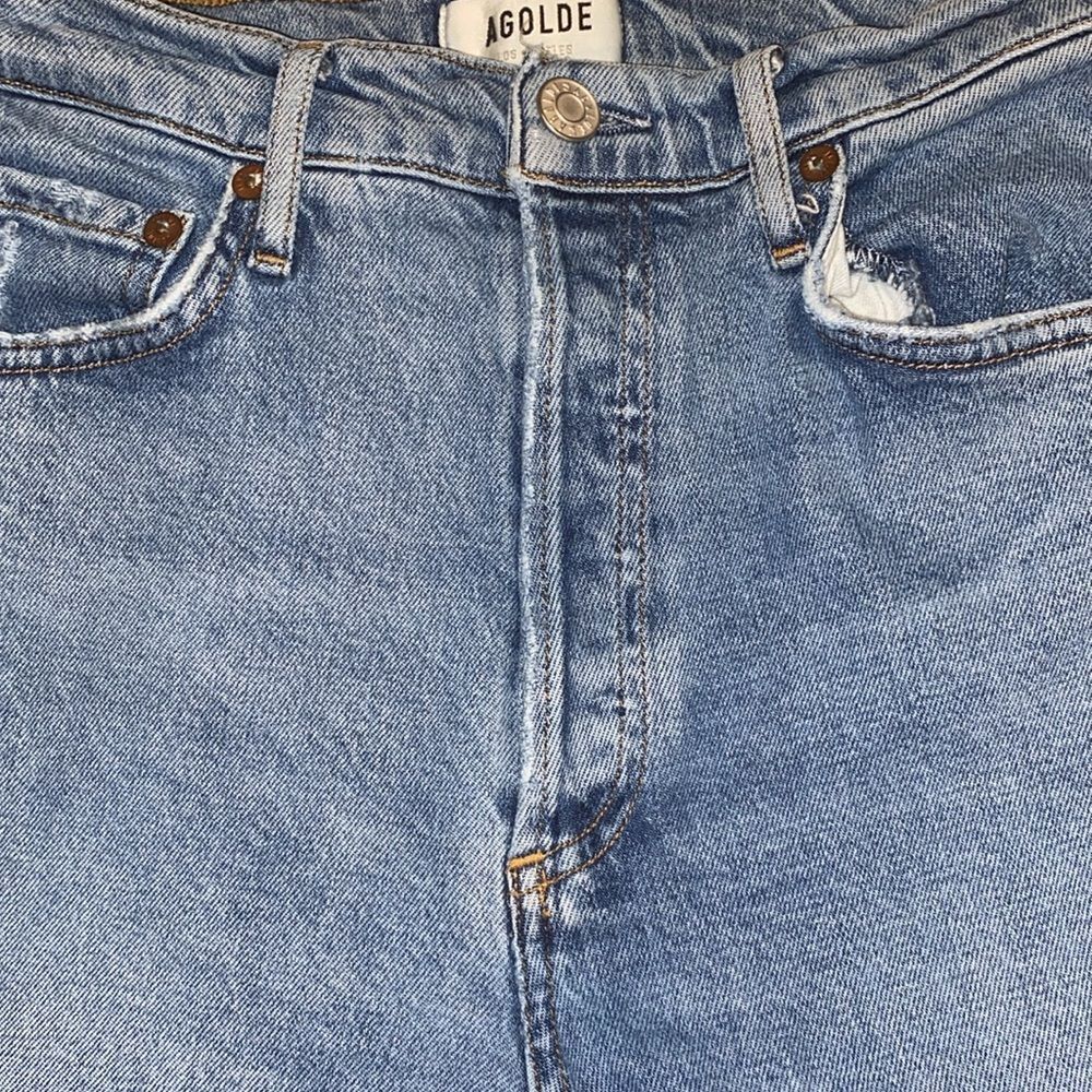 AGOLDE Women’s Denim Distressed Raw Hem Skinny Jeans - Picture 7 of 7